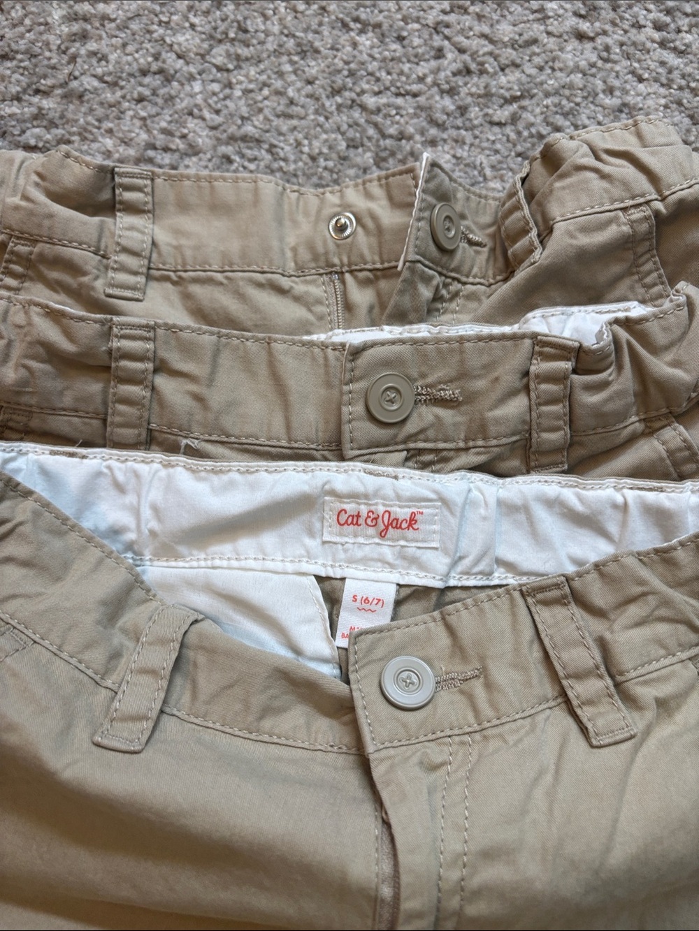 Navy School Polo Shirts and Khaki Shorts Set Boys small 6/7 - Picture 3 of 4